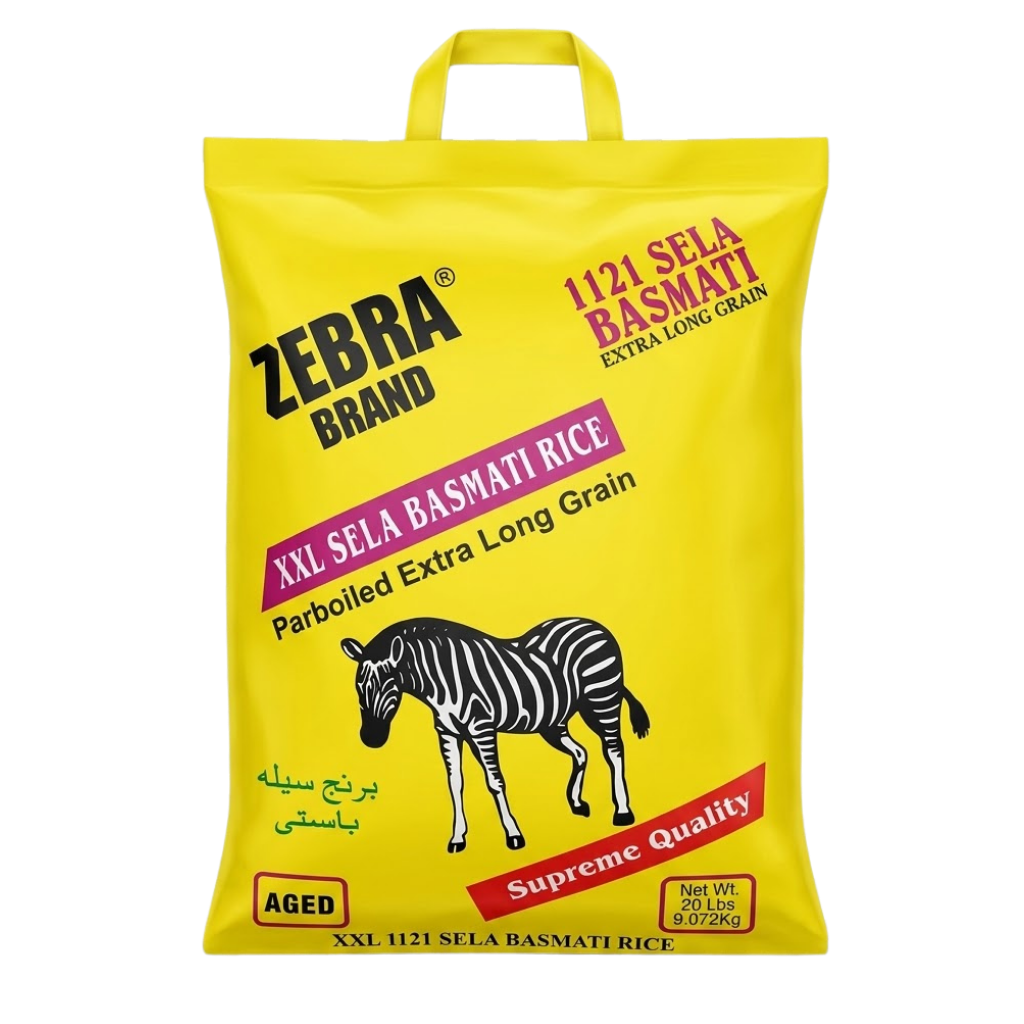 Zebra Brand XXL Sela Basmati Rice 20 lb buy online USA - 1